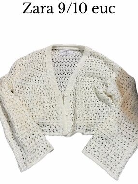 Zara 9/10 crochet sweater girls white